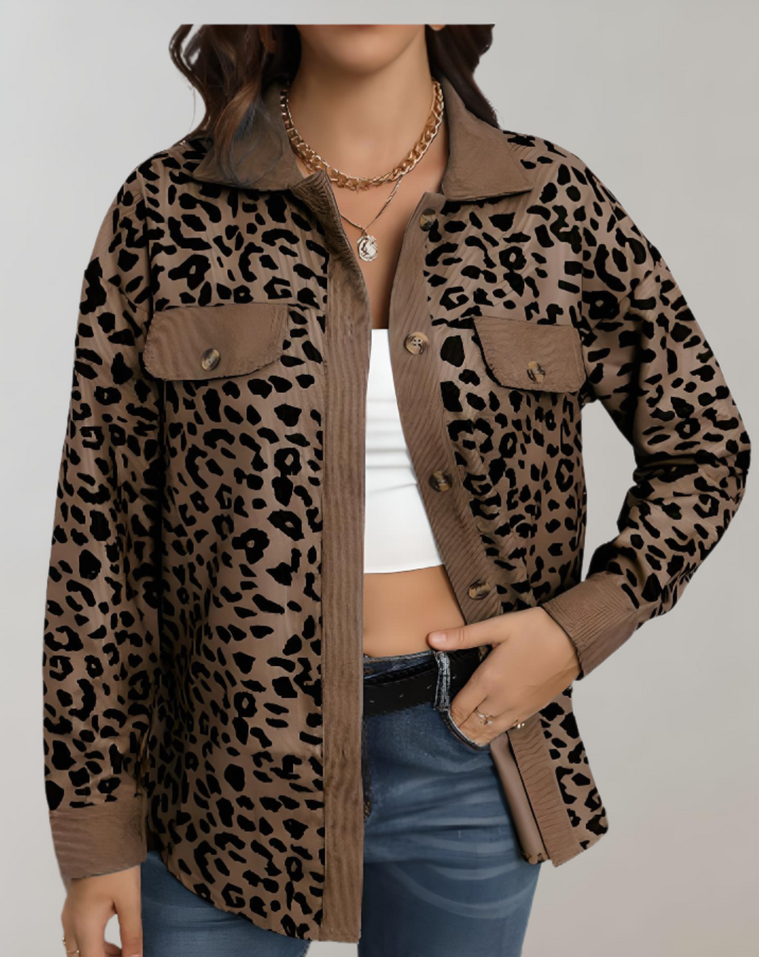 Cheyenne - Jacke mit Tierprint und Knopfverschluss