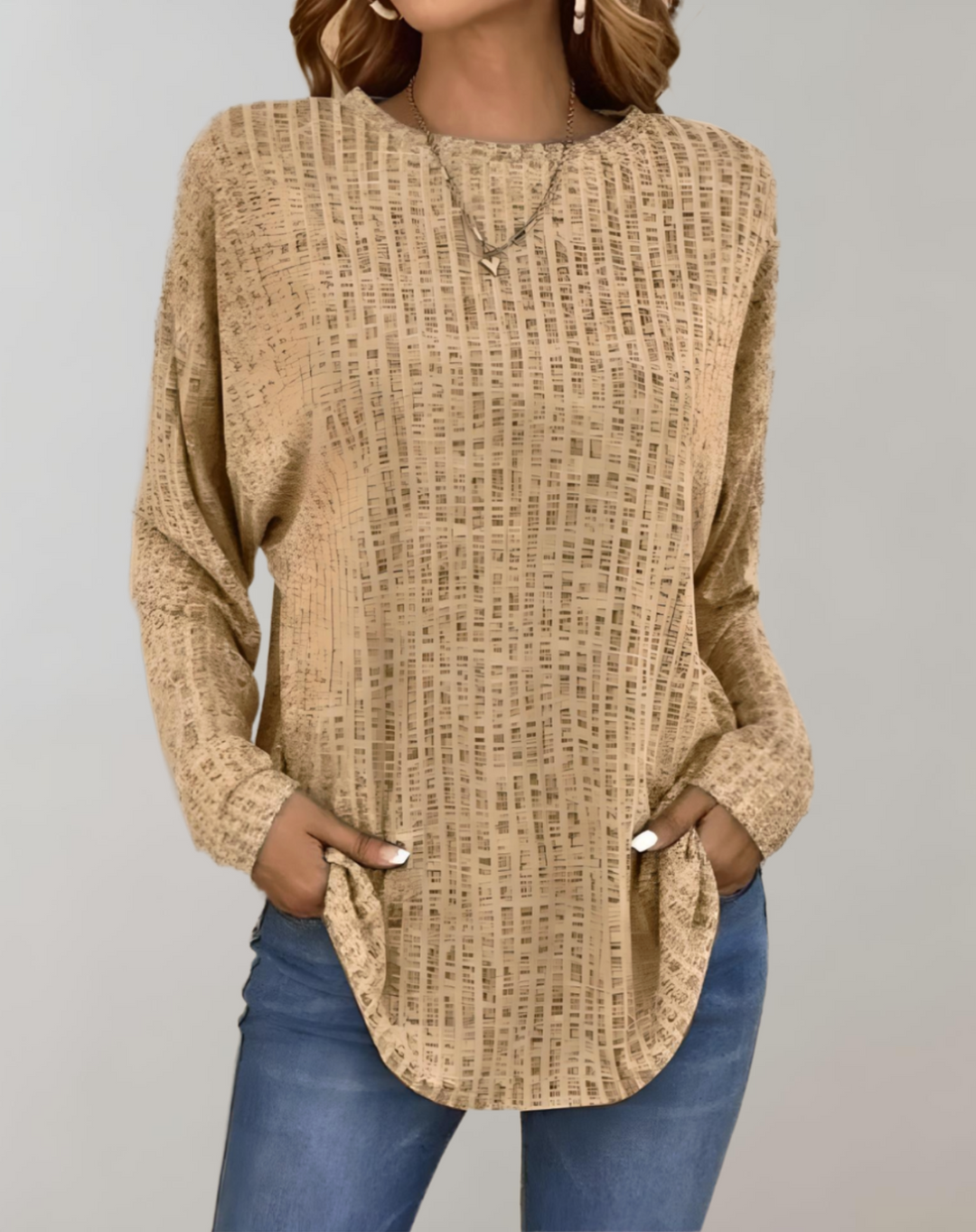 Cherelle - Lässiger Oversize-Pullover mit Rundhalsausschnitt und uni Farbe