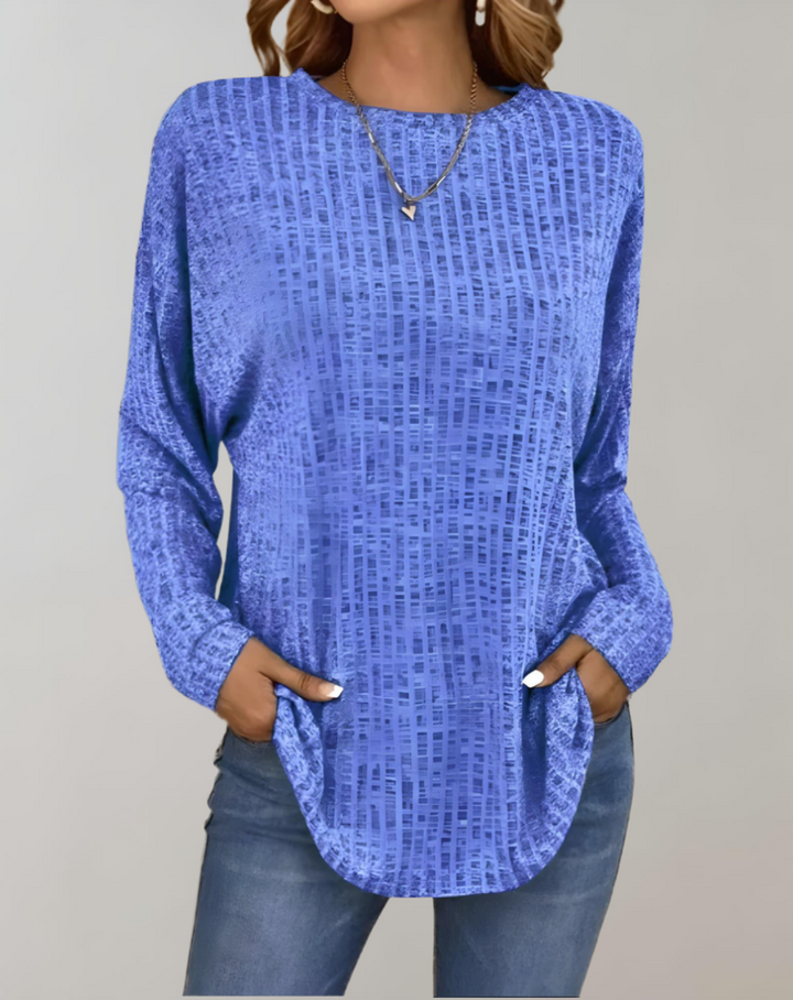 Cherelle - Lässiger Oversize-Pullover mit Rundhalsausschnitt und uni Farbe