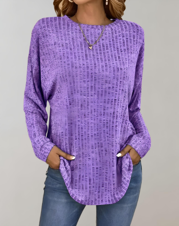 Cherelle - Lässiger Oversize-Pullover mit Rundhalsausschnitt und uni Farbe